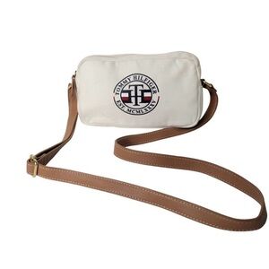 Tommy Hilfiger White and Tan Belt Bag